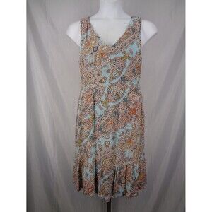Cynthia Rowley Paisley Dress Size 8 Sleeveless Tiered Flounce Hem New